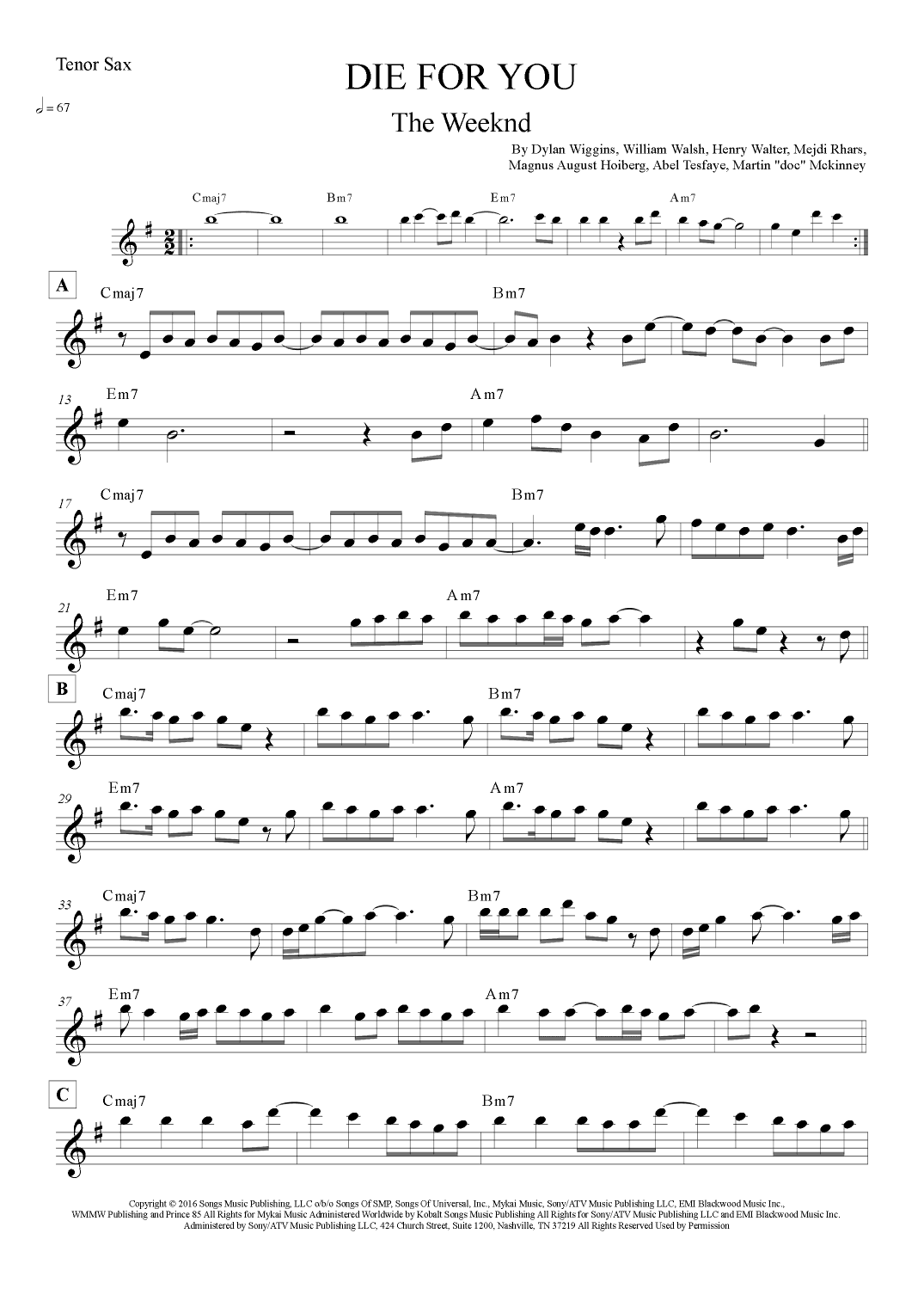 Die For You (arr. Leo Silva)