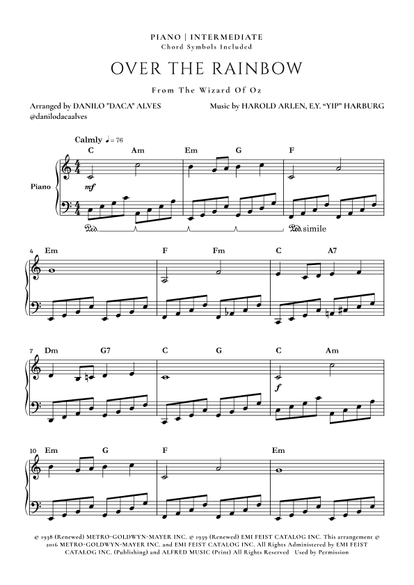 Over The Rainbow (arr. Danilo "Daca" Alves)