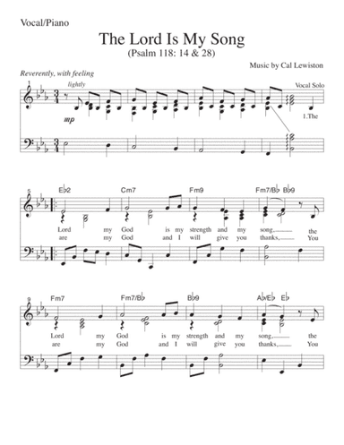 The Lord Is My Song for Vocal/Piano