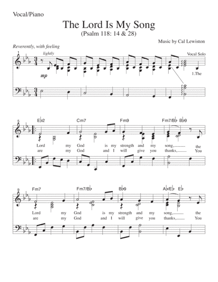 The Lord Is My Song for Vocal/Piano