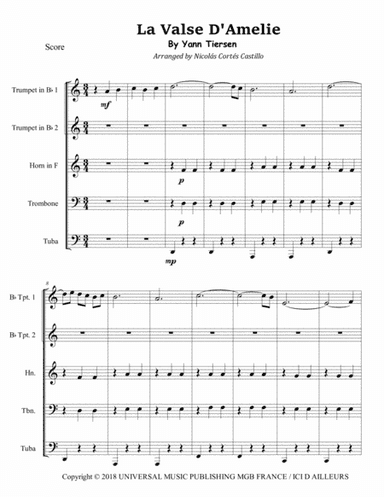 La Valse D'amelie (arr. Nicolás Cortés Castillo)
