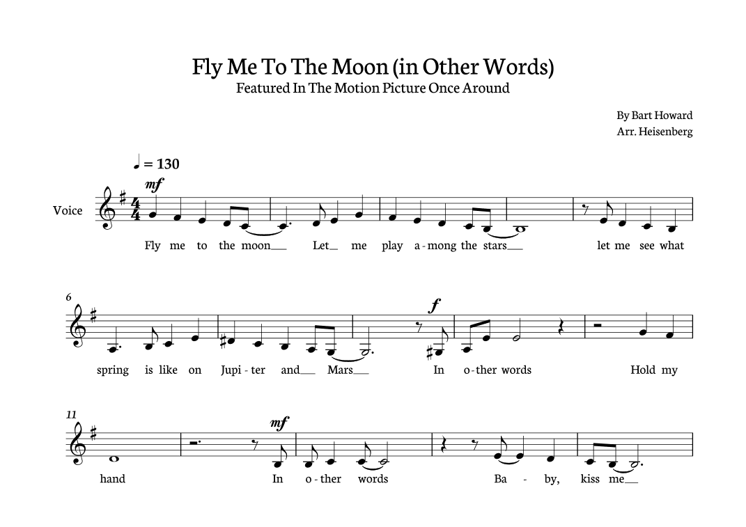 Fly Me To The Moon (in Other Words) (arr. Heisenberg)