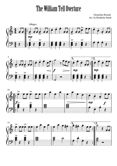 Best Recital: William Tell Overture (arr. Kimberly Steele)