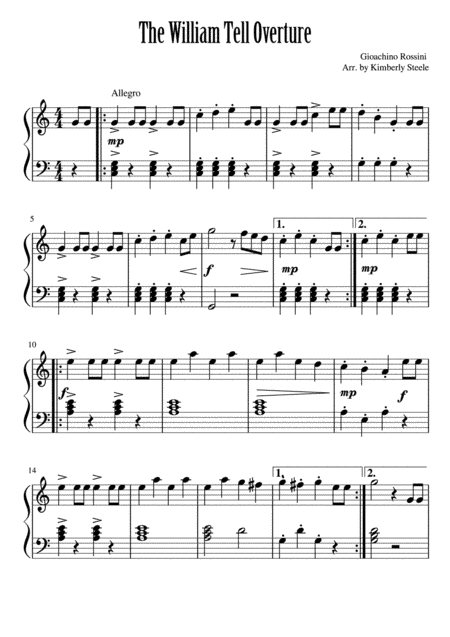 Best Recital: William Tell Overture (arr. Kimberly Steele)