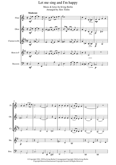 Let Me Sing And I'm Happy (arr. Alex Tinlin)