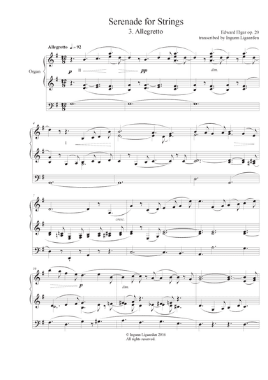 Elgar: Serenade for Strings - 3. Allegretto for Organ Solo (arr. Ingunn Ligaarden)