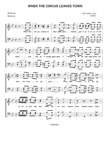 When The Circus Leaves Town (arr. Walter Latzko)