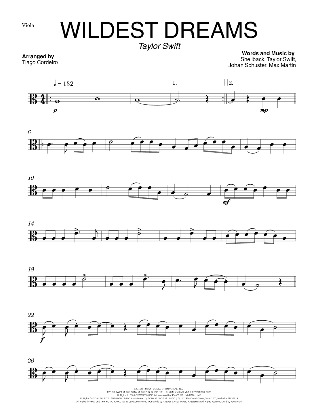 Wildest Dreams (arr. Tiago Cordeiro)