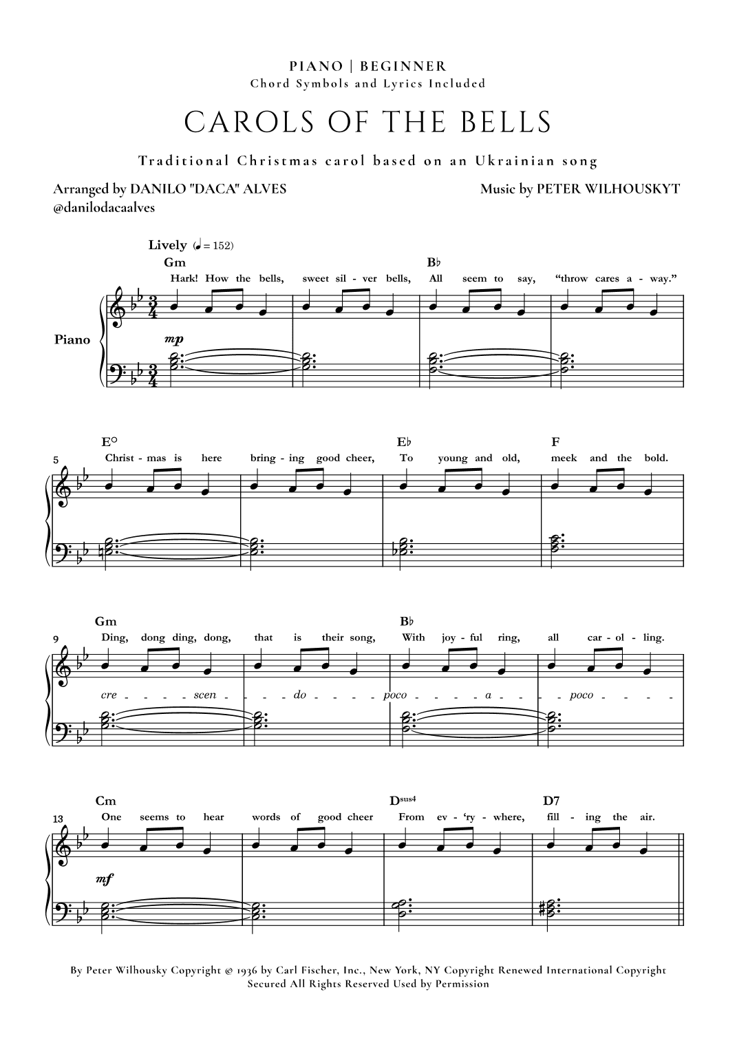 Carol Of The Bells (arr. Danilo "Daca" Alves)