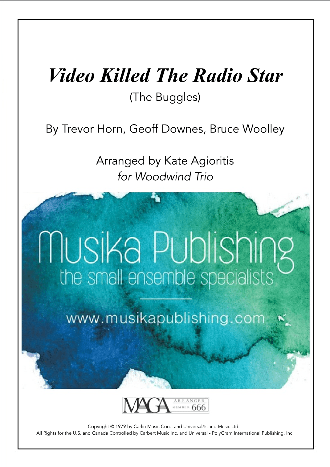 Video Killed The Radio Star (arr. Kate Agioritis)