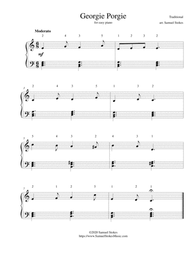 Georgie Porgie - for easy piano (arr. Samuel Stokes)