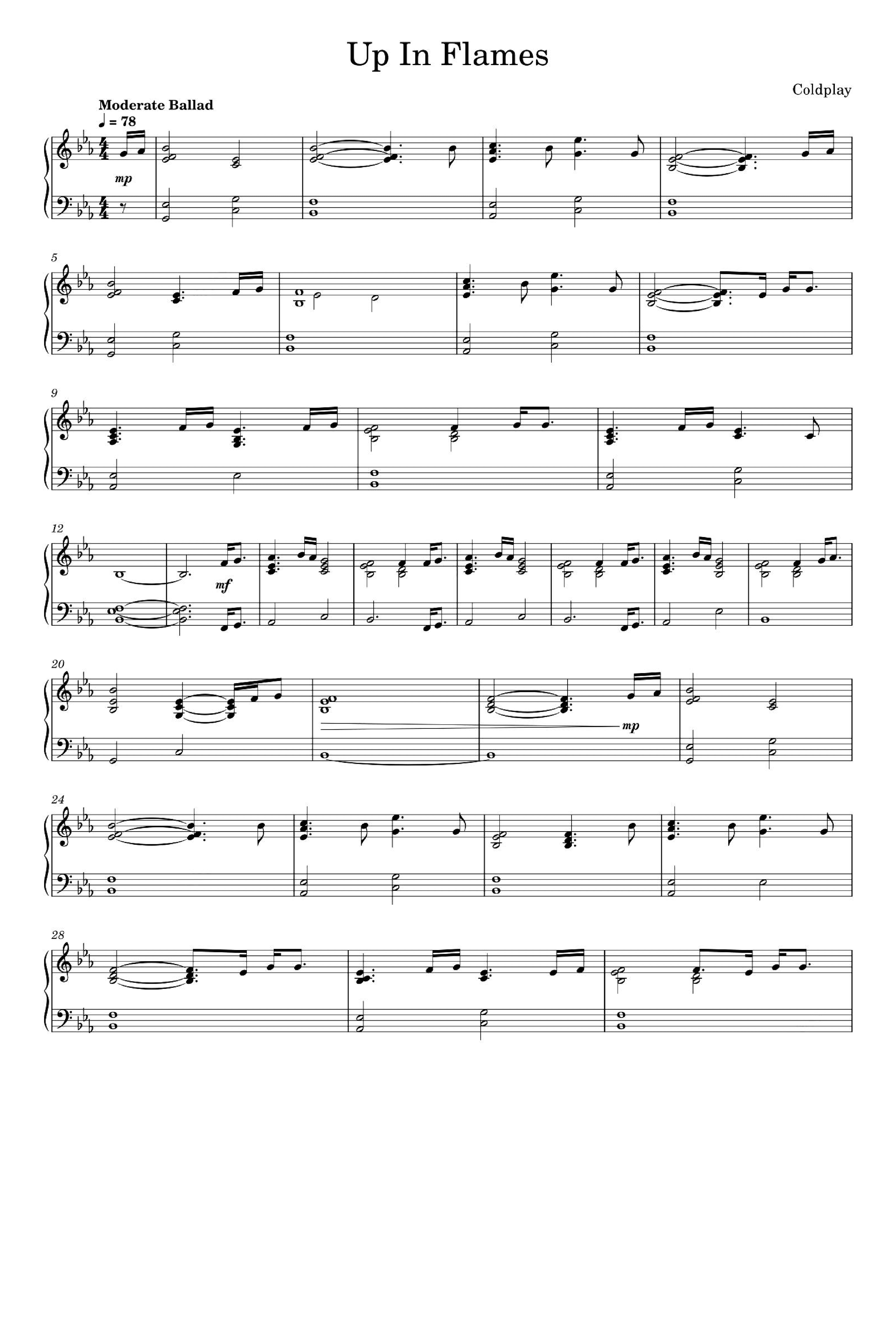 Up In Flames (arr. Coldplay)