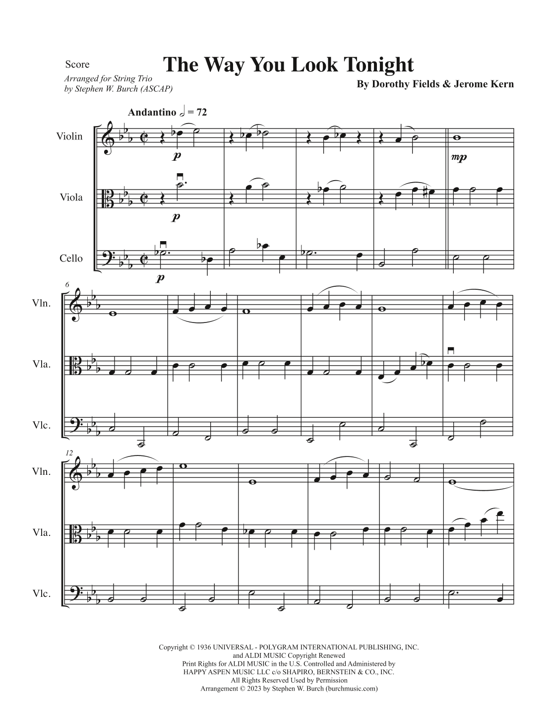 The Way You Look Tonight (arr. Stephen W. Burch (ASCAP))