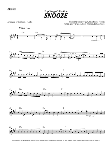 Snooze (arr. Guillaume Martin)