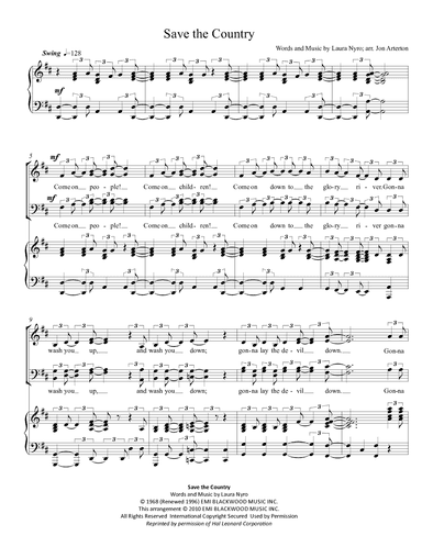 Save The Country (arr. Jon Arterton)