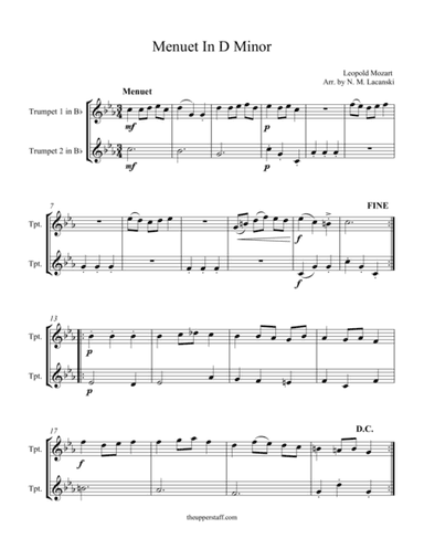 Menuet in D Minor (arr. Nick Lacanski)