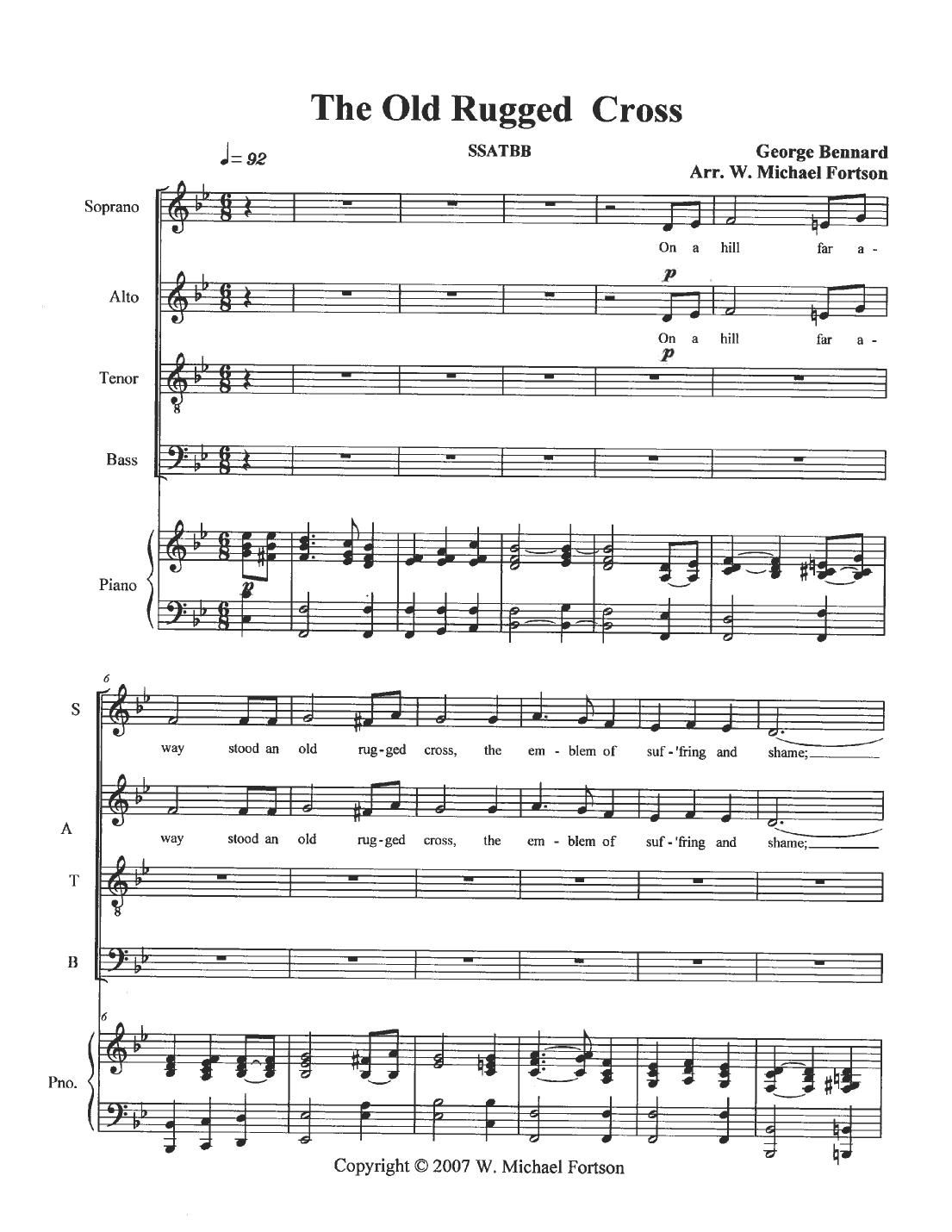 The Old Rugged Cross (arr. W. Michael Fortson)