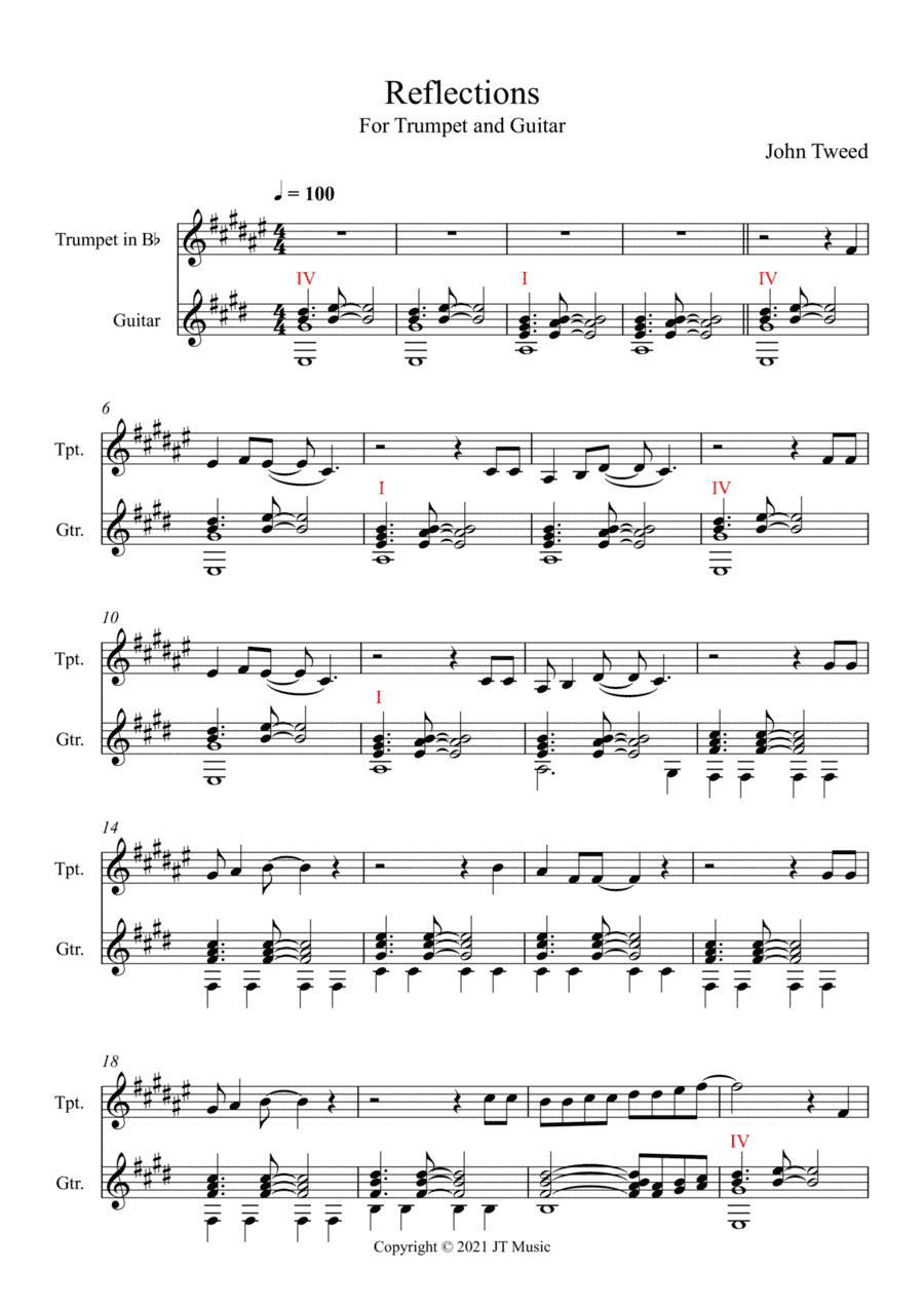 Reflections - Trumpet and Guitar