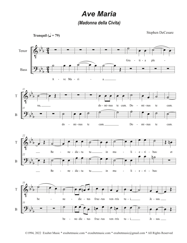 Ave Maria (Madonna della Civita) (Duet for Tenor and Bass solo)