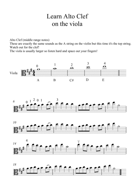 Learn the alto clef on the Viola