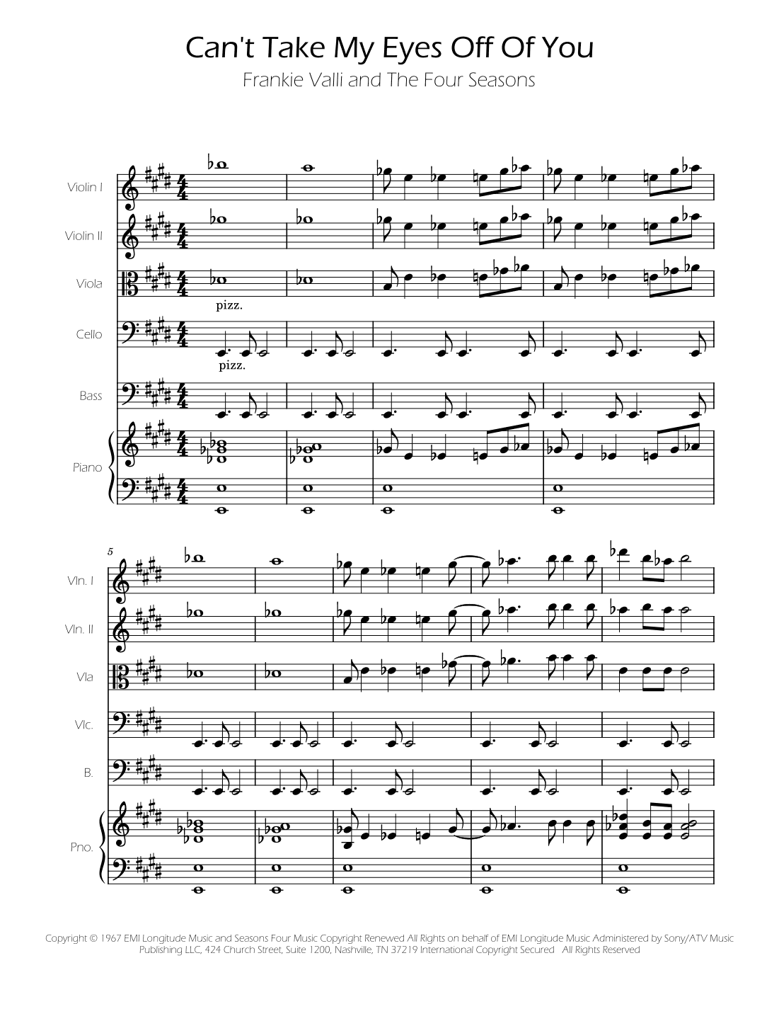 Can't Take My Eyes Off Of You (arr. Ygor Nunes)