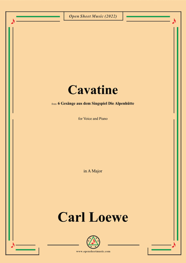 Loewe-Cavatine,in A Major,for Voice and Piano (arr. OSM Press)