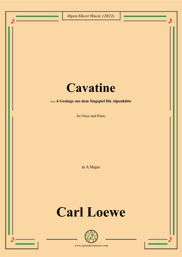 Loewe-Cavatine,in A Major,for Voice and Piano (arr. OSM Press)