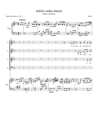 Infelici ombre dolenti (Unhappy Shadows of Sorrow) from Orpheus et Eurydice by Haydn (arr. Jane Anderson-Brown)