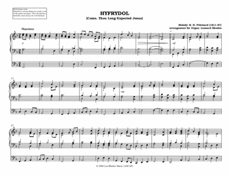 Come, Thou Long-Expected Jesus (Tune: Hyfrydol) (arr. Len Rhodes)