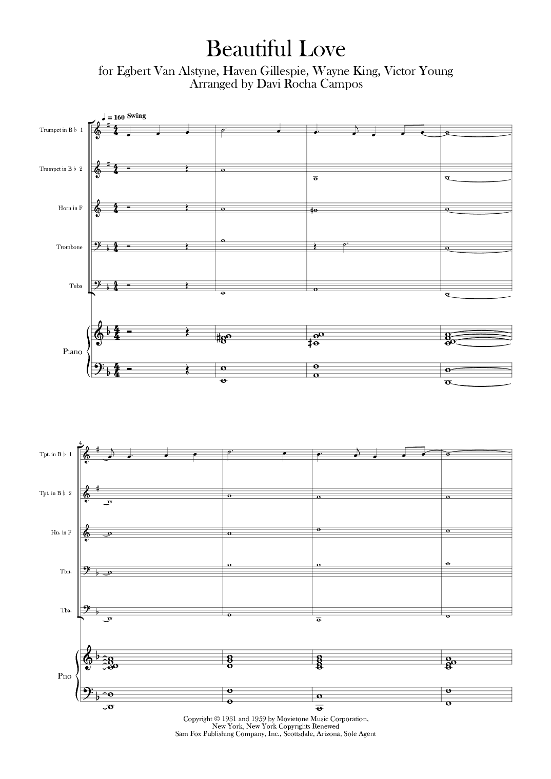Beautiful Love (arr. Davi Rocha Campos)