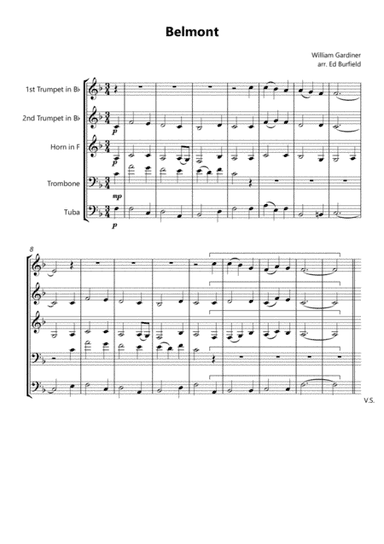 Belmont - Hymn Tune for Brass Quintet (with descant) (arr. Edward Burfield)