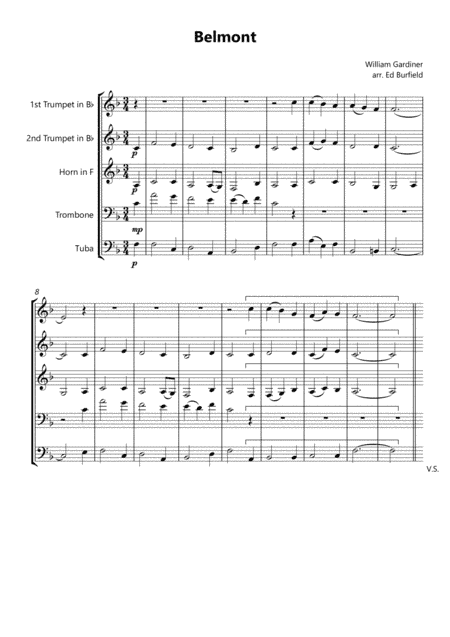 Belmont - Hymn Tune for Brass Quintet (with descant) (arr. Edward Burfield)