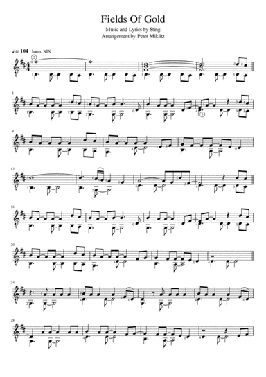 Fields Of Gold (arr. Peter Miklitz)