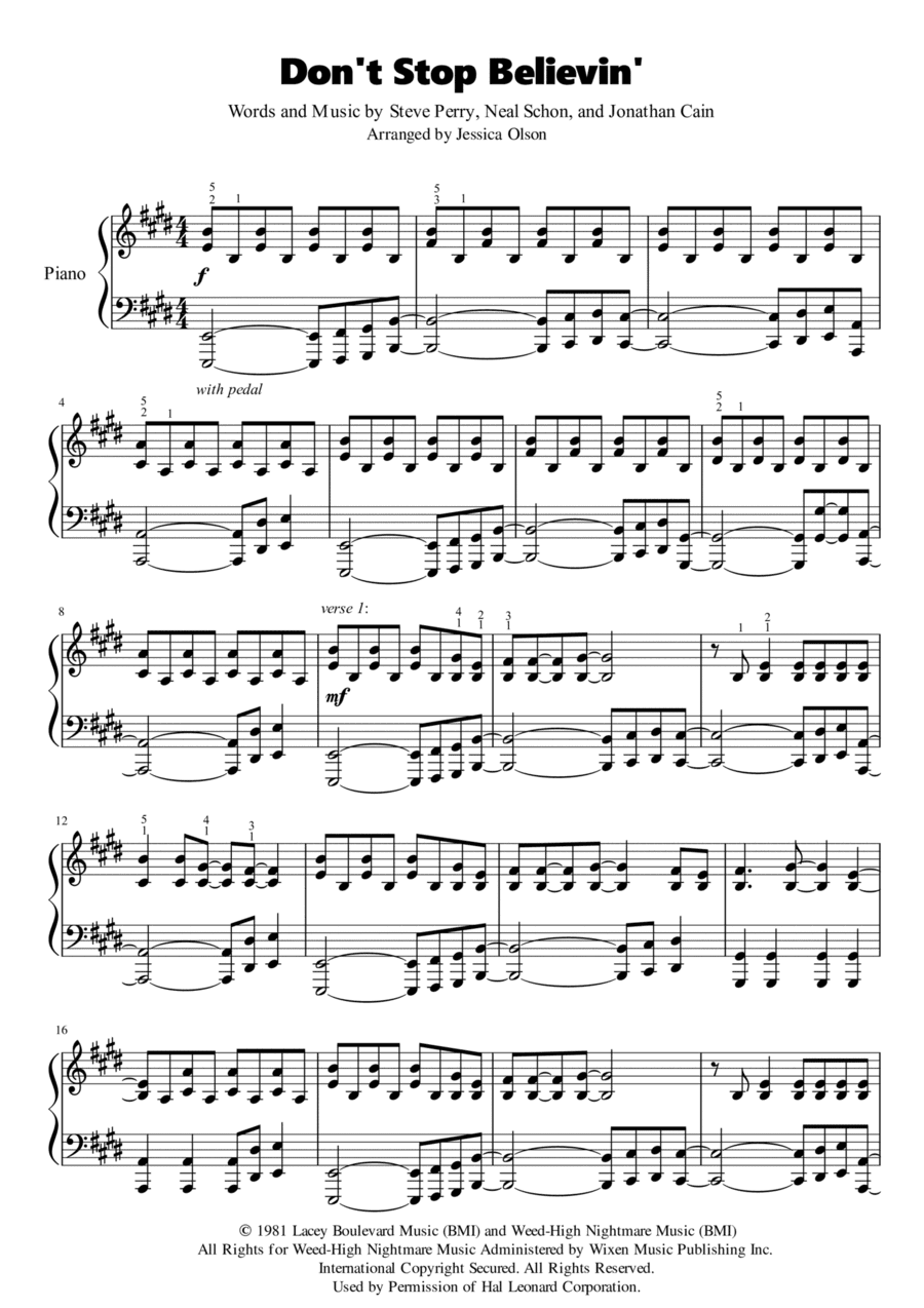 Don't Stop Believin' (arr. Jessica Olson)