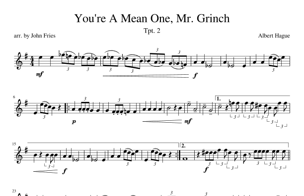 You're A Mean One, Mr. Grinch (arr. John Fries)