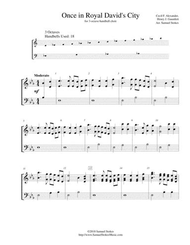 Once in Royal David's City - for 3-octave handbell choir (arr. Samuel Stokes)