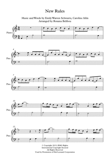 New Rules (arr. Roxana Belibou)