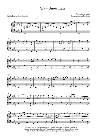 Snowman (arr. Annastasiya Pieskova)
