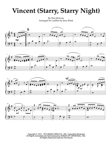 Vincent (starry Starry Night) (arr. Joey Brink)