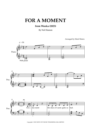 For A Moment (arr. Mark Waters)