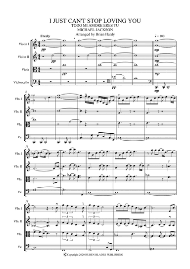 Todo Mi Amor Eres Tu I Just Can't Stop Loving You (arr. Brian Hardy, Bacchus Quartet)