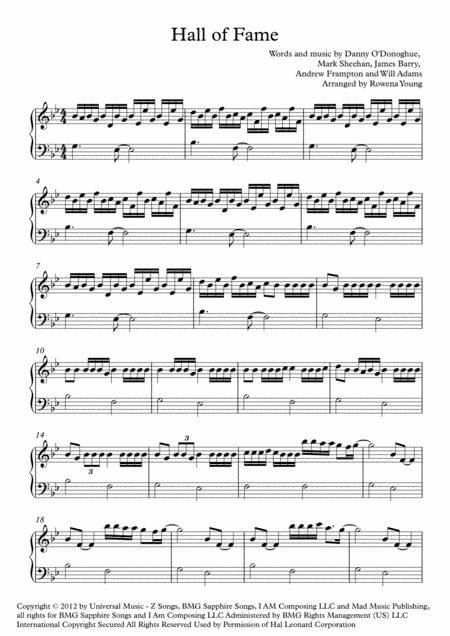 Hall Of Fame (arr. Rowena Young)