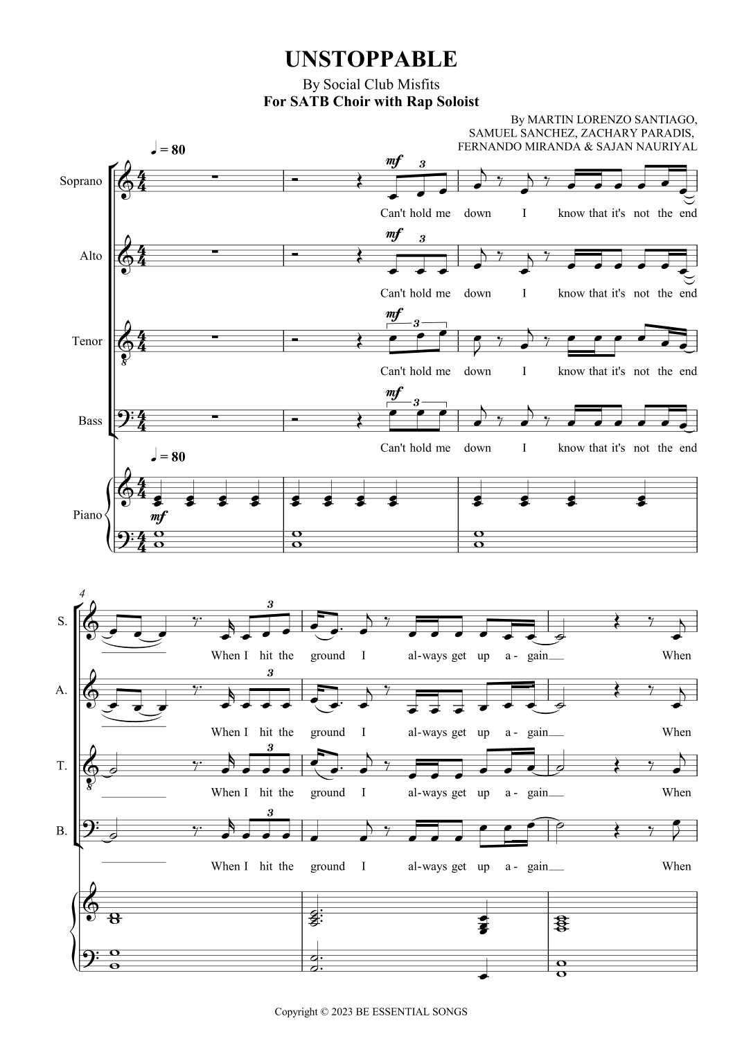 Unstoppable (arr. SCMusic)