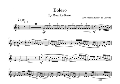 Bolero (Ravel) - Easy Arrangement (arr. Fabio Eduardo de Oliveira)
