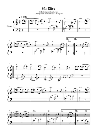 Fur Elise (easy version) (arr. Henrique F Mangoni)