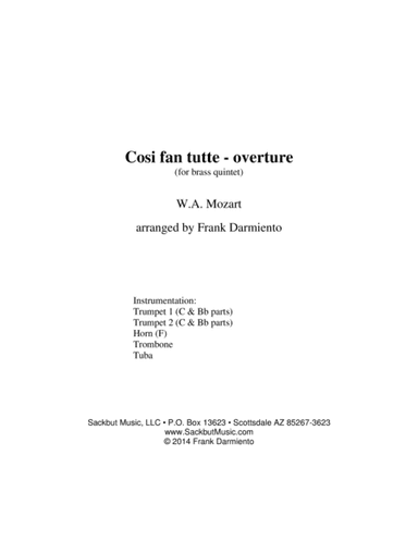 Cosi fan tutte Overture (arr. Frank Darmiento)