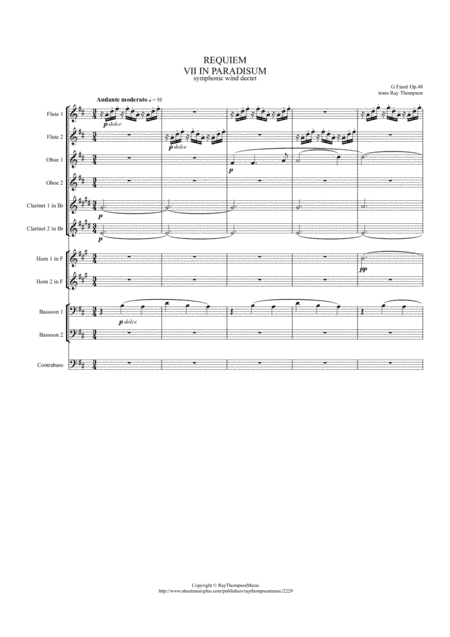 Fauré: Requiem Op.48 VII In Paradisum - symphonic wind/bass (arr. Ray Thompson)
