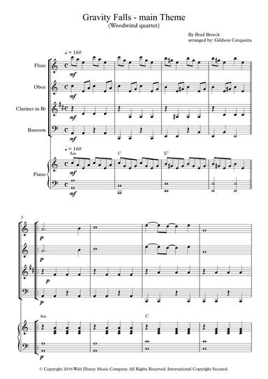 Gravity Falls (main Theme) (arr. Gildson Cerqueira)
