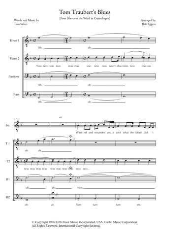 Tom Traubert's Blues (four Sheets To The Wind In Copenhagen) (arr. Bob Eggers)