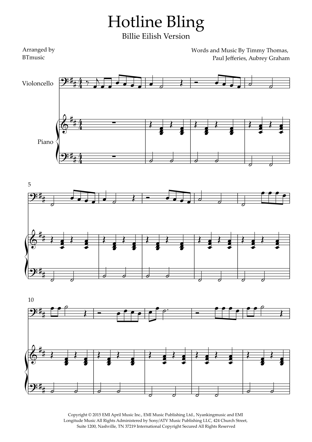 Hotline Bling (arr. BTmusic)